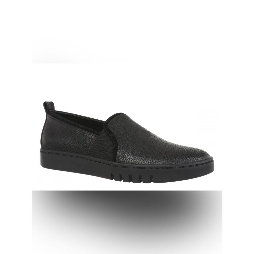 Vionic Cambria Womens Slip On Loafers  Black Leather Comfort Shoes sz 8 Wide